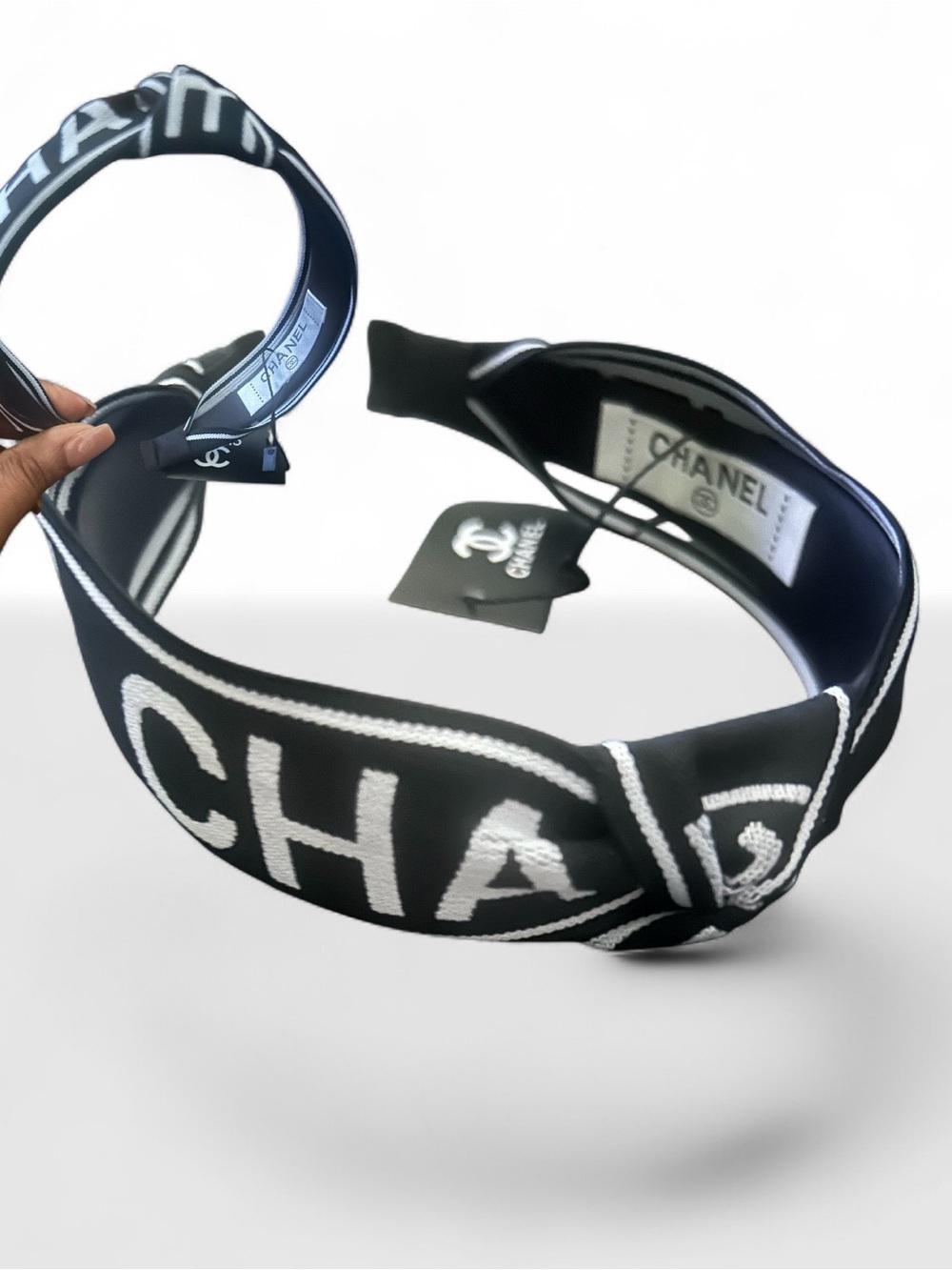 Black Logo Knotted Headband - Picture 2 of 2